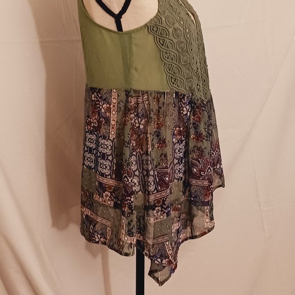 Self Esteem Boho Style Sheer Vest With Crochet Top | EUC | Medium - Picture 6 of 11